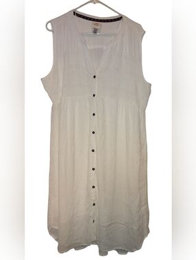 Knox Rose White Textured Button-Front Dress